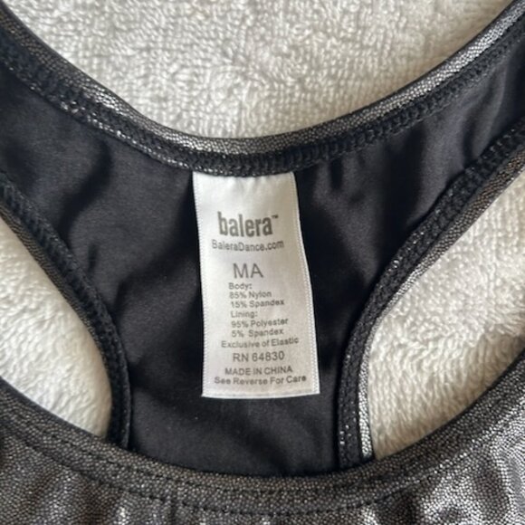 Balera Metallic Gunmetal Grey Leotard Adult Medium EPC - Picture 3 of 9